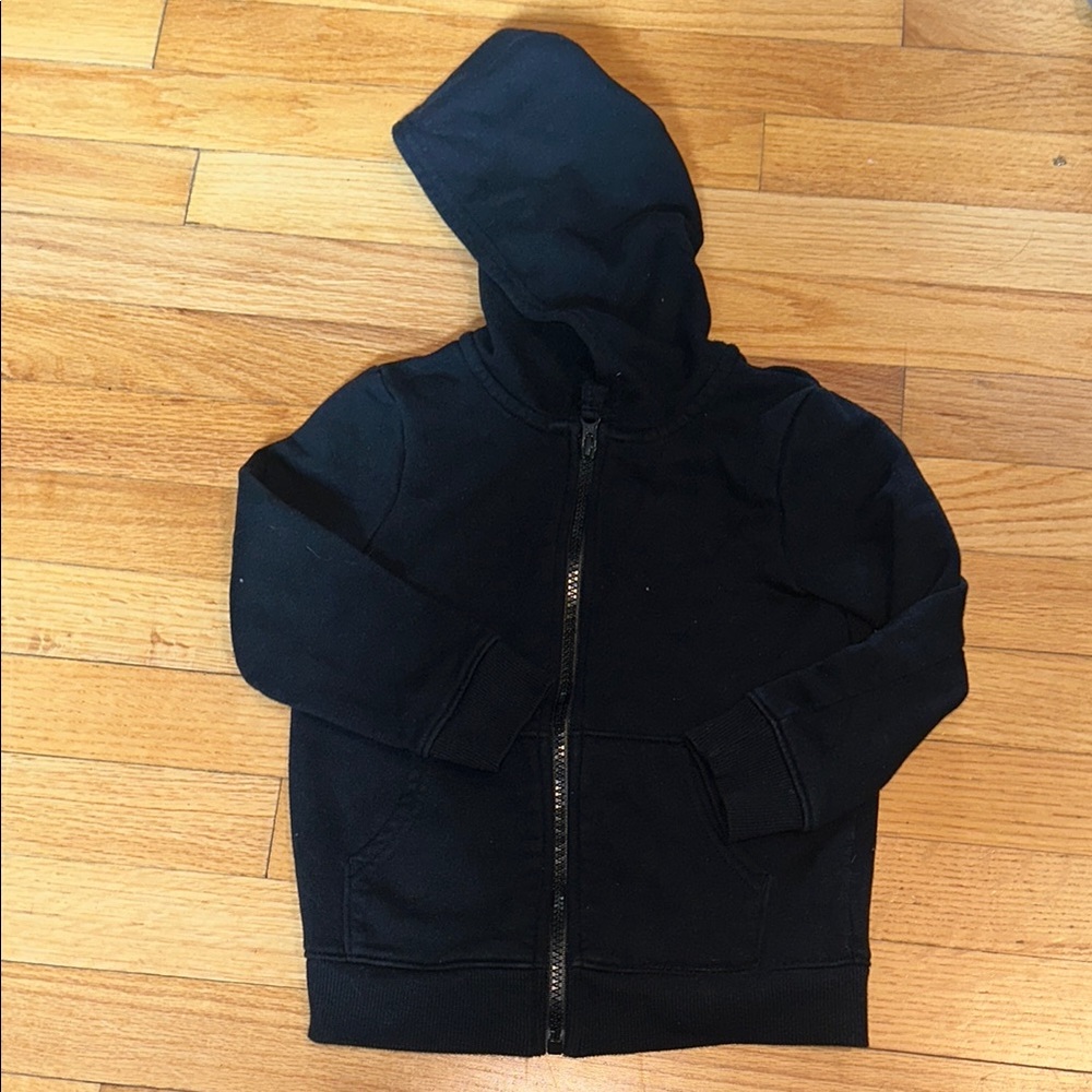 Classic Black Full-Zip Hoodie with Hood